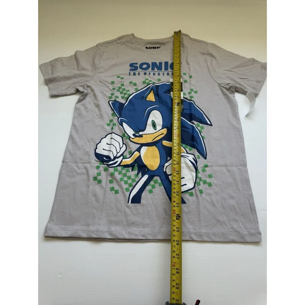 Sonic The Hedgehog Kids XL 14-16 Gray Graphic T Shirt Short Sleeve NWT